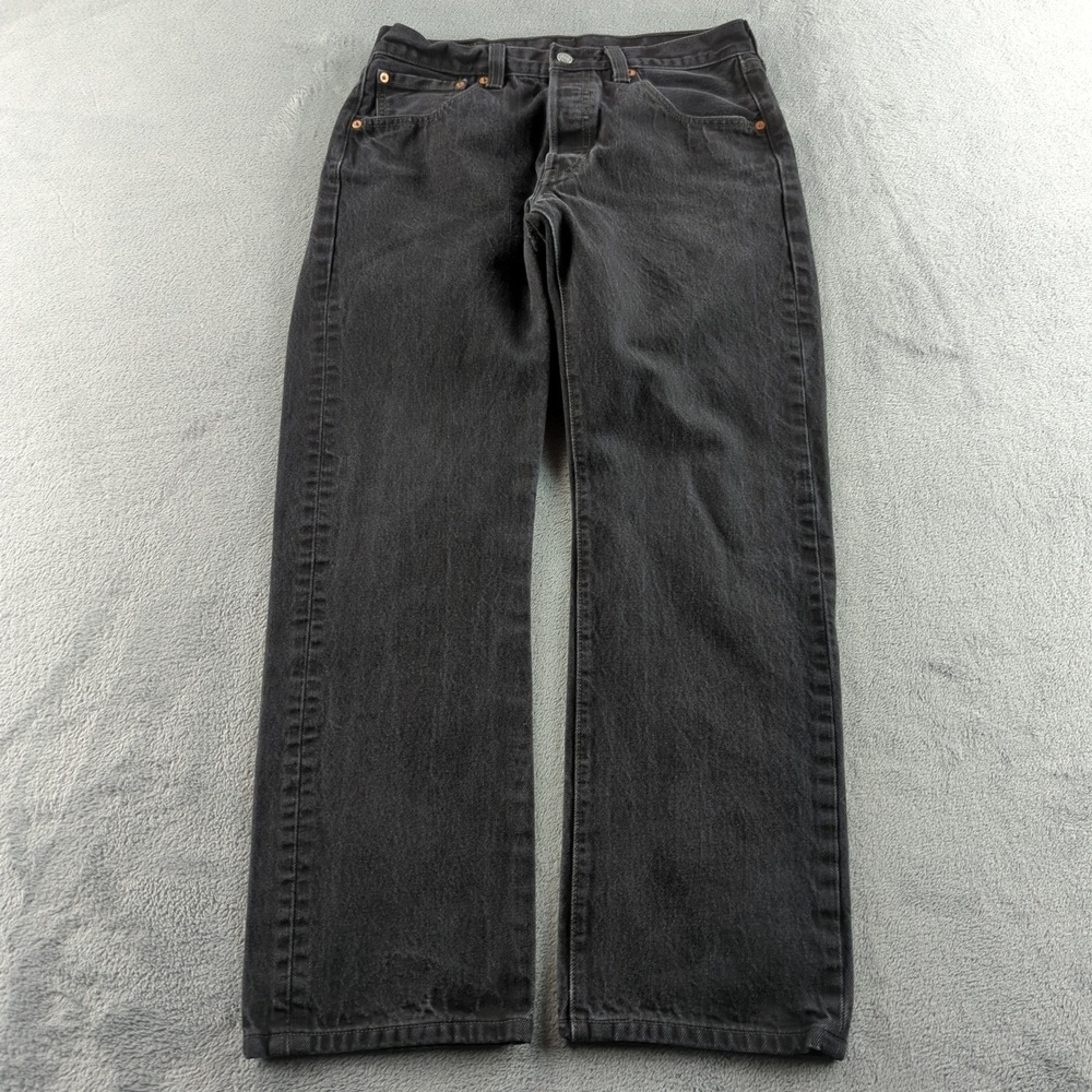 Vintage Levis 501 Jeans Mens 33 (Fits 30x28) Black Faded Straight Grunge Y2K - Picture 1 of 12
